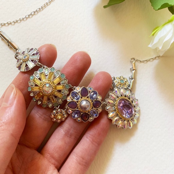 Swarovski Floral Crystal Necklace - Picture 5 of 7